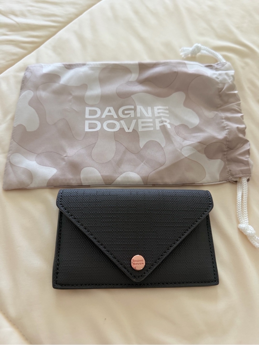 NEW Dagne Dover Black Envelope Card Holder